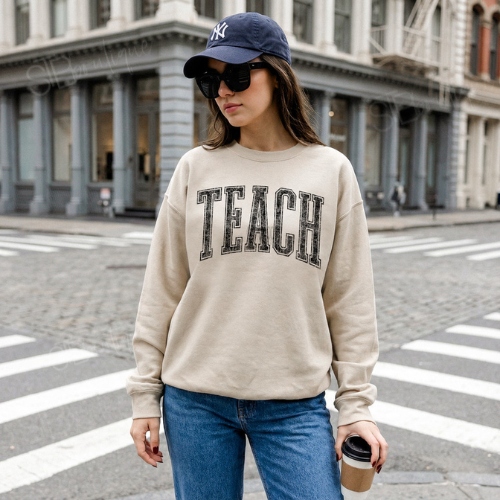 Distressed Teach Crewneck Sweatshirt - Preorder