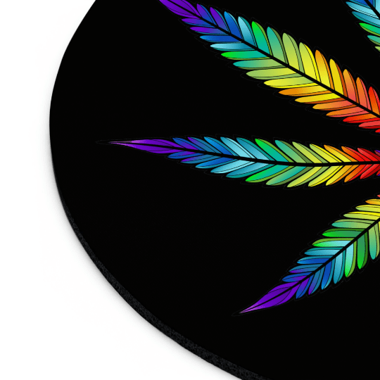 Rainbow Marijuana Leaf Mouse Pad
