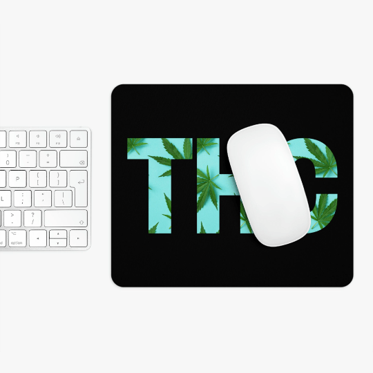 THC Marijuana Black Mouse Pad