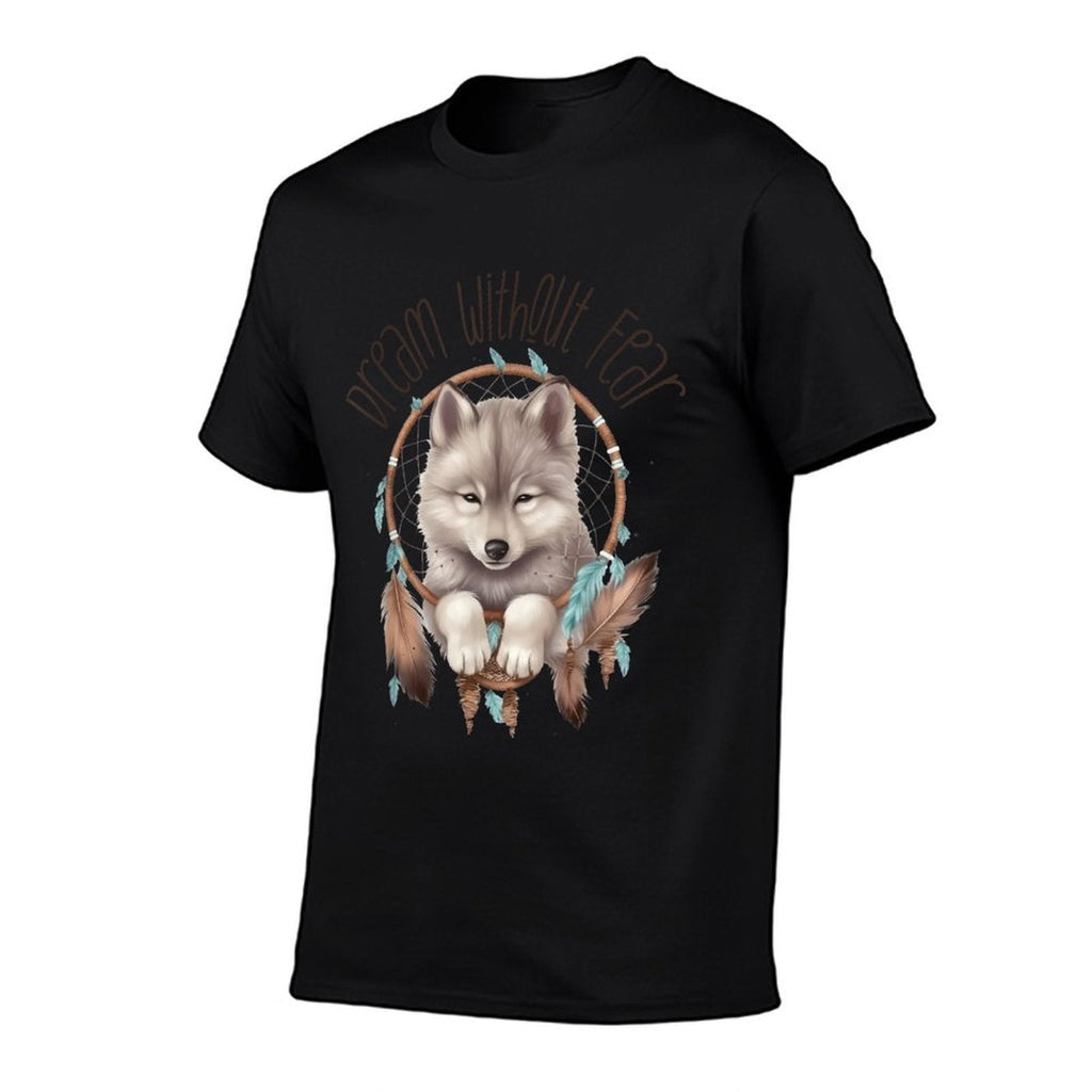 Vintage Western Dreamcatcher Wolf Graphic Design Wolf Women  Slim-fit Cut T-Shirt