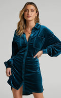 New Long Shirt Hot Sale Women's Velvet Dress