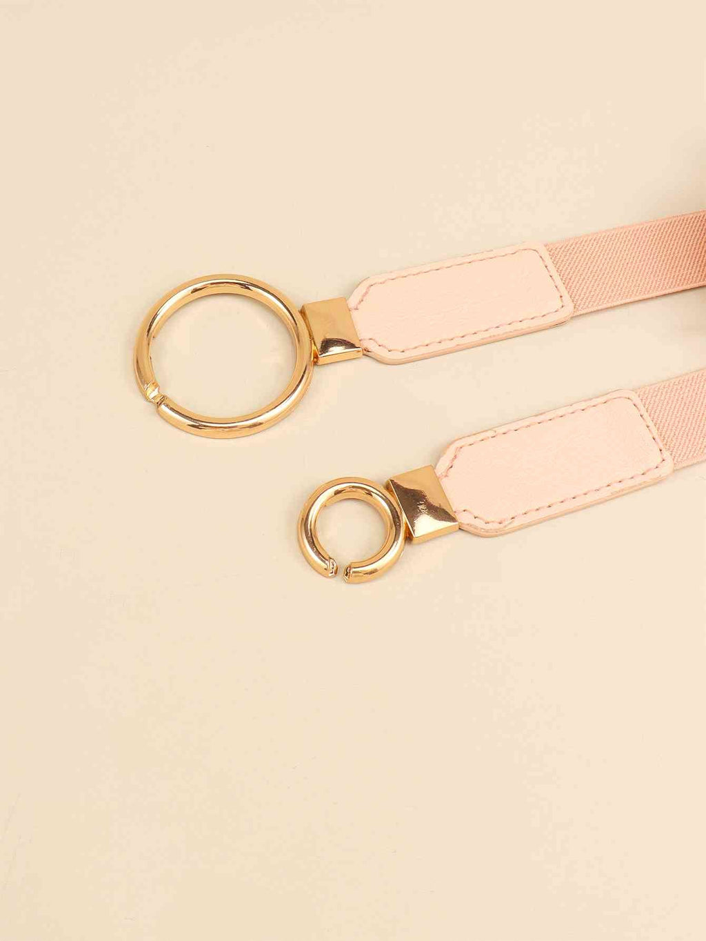 ElegantStyle Double Ring Buckle Elastic PU Belt – Adjustable Comfort Fit See size chart under “more details”