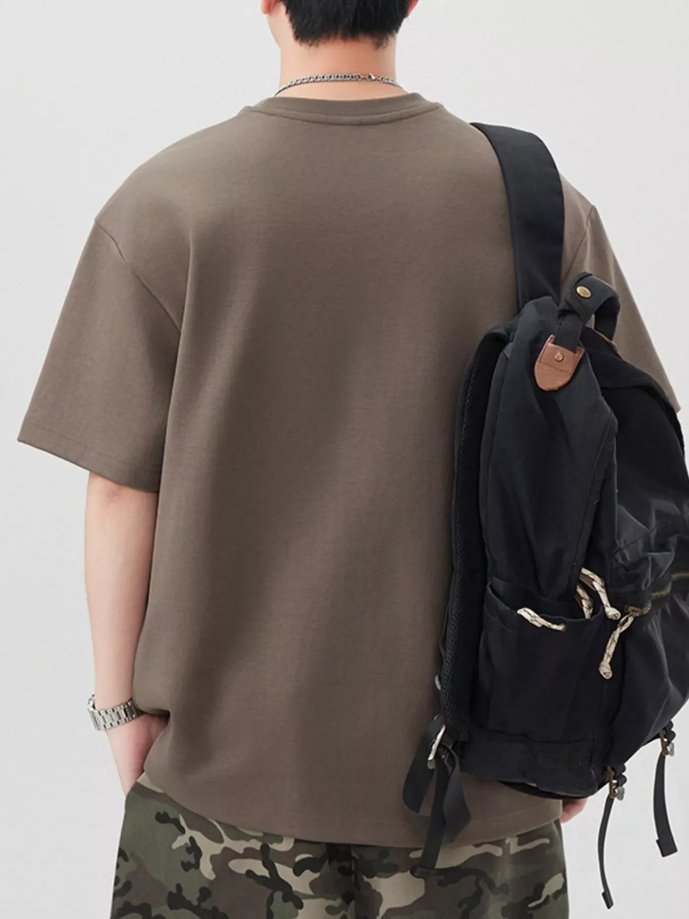 Men's Plus Size Oversized Solid Color Casual T-Shirt