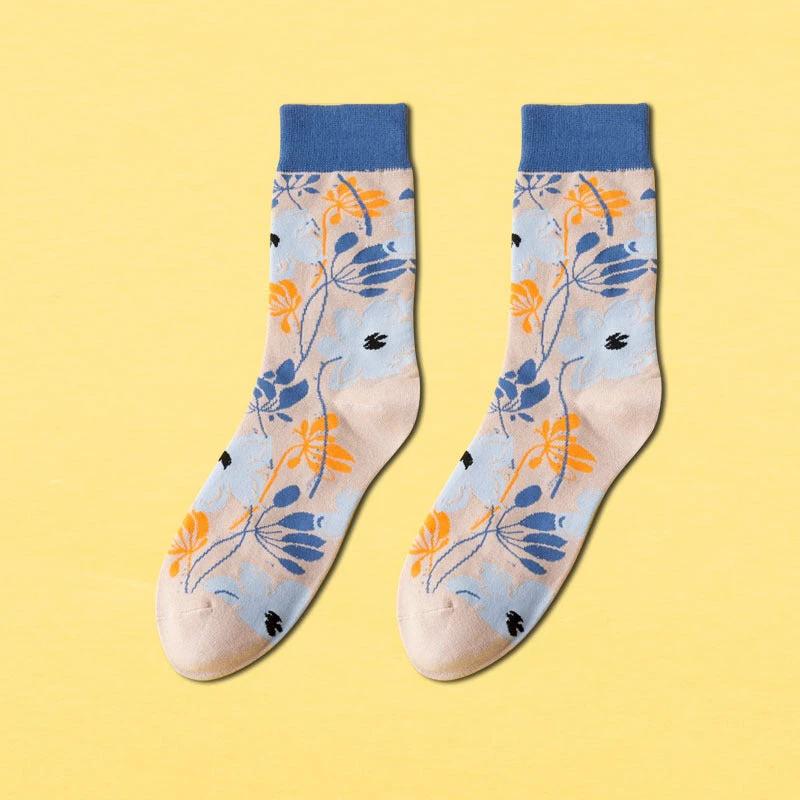 Men's Mid-calf Length Casual Cartoon Foot Socks