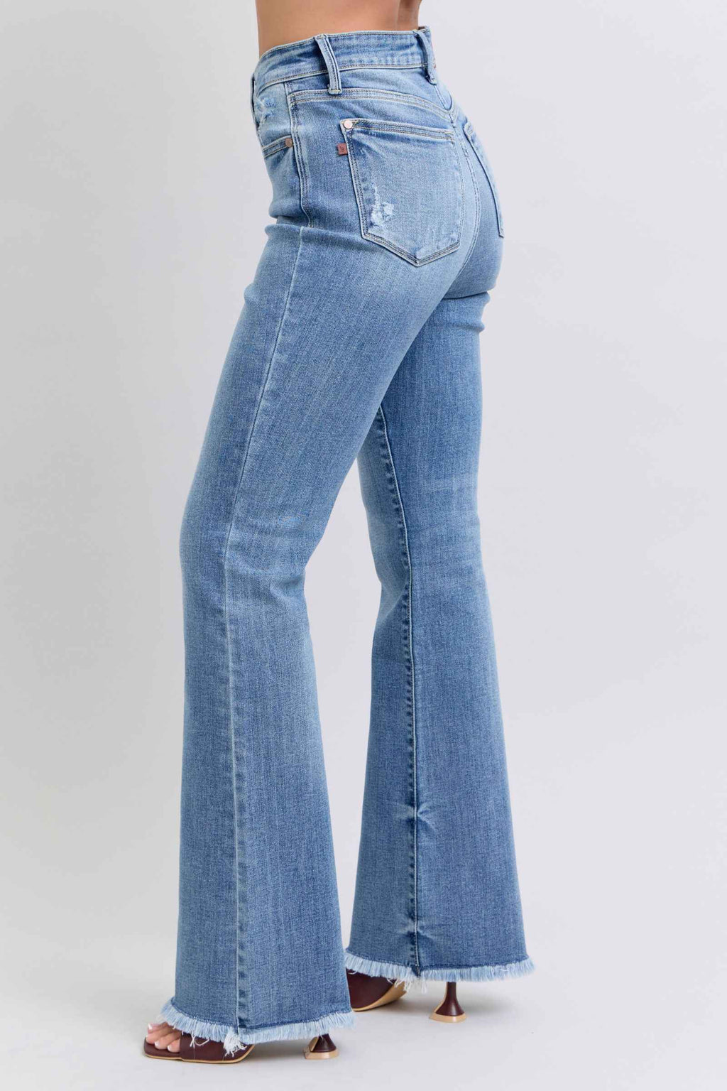 Judy Blue High Rise Bootcut Jeans - Raw Hem