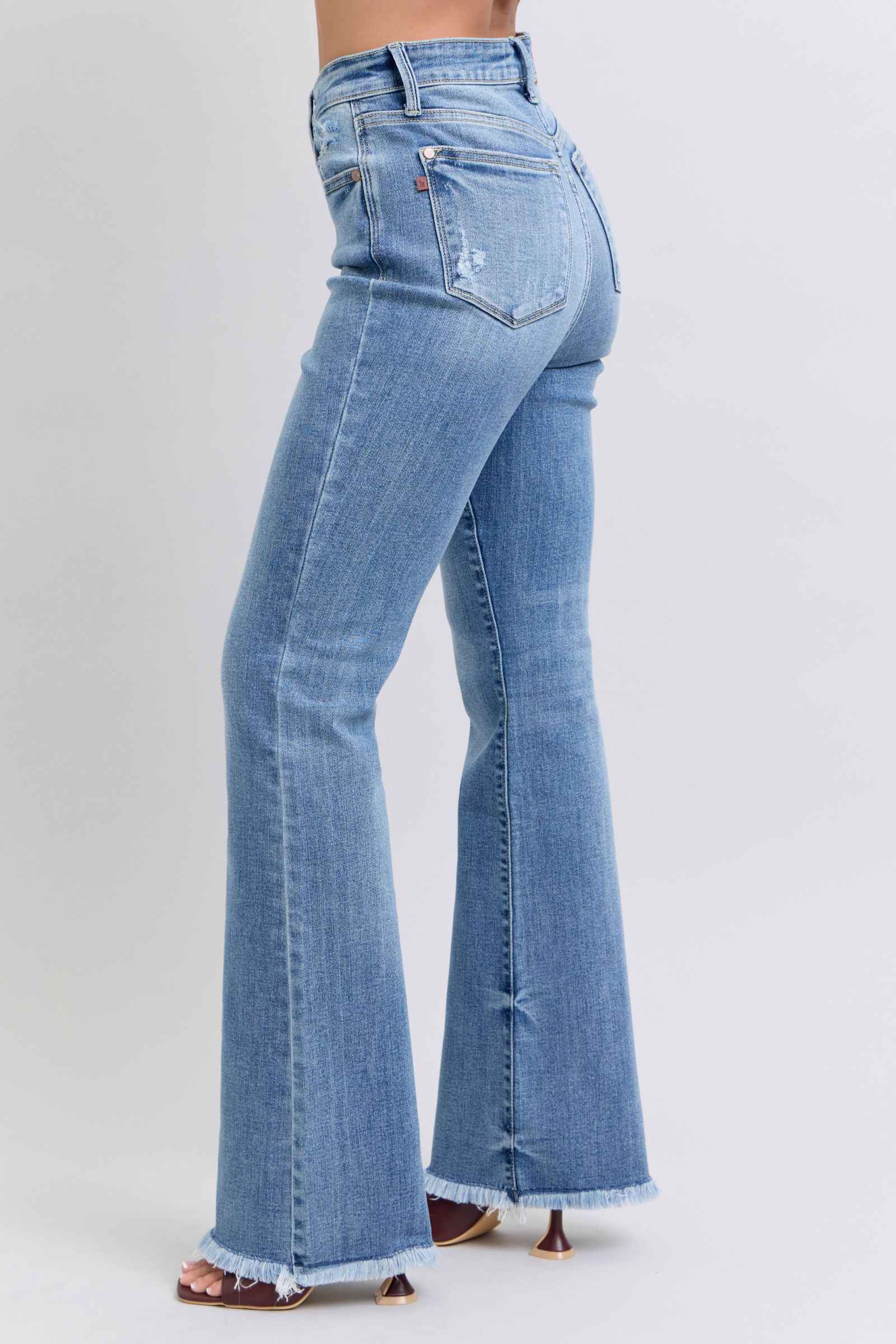 Judy Blue High Rise Bootcut Jeans - Raw Hem