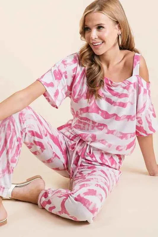 BiBi Zebra Print French Terry Stylish Two-Piece Set