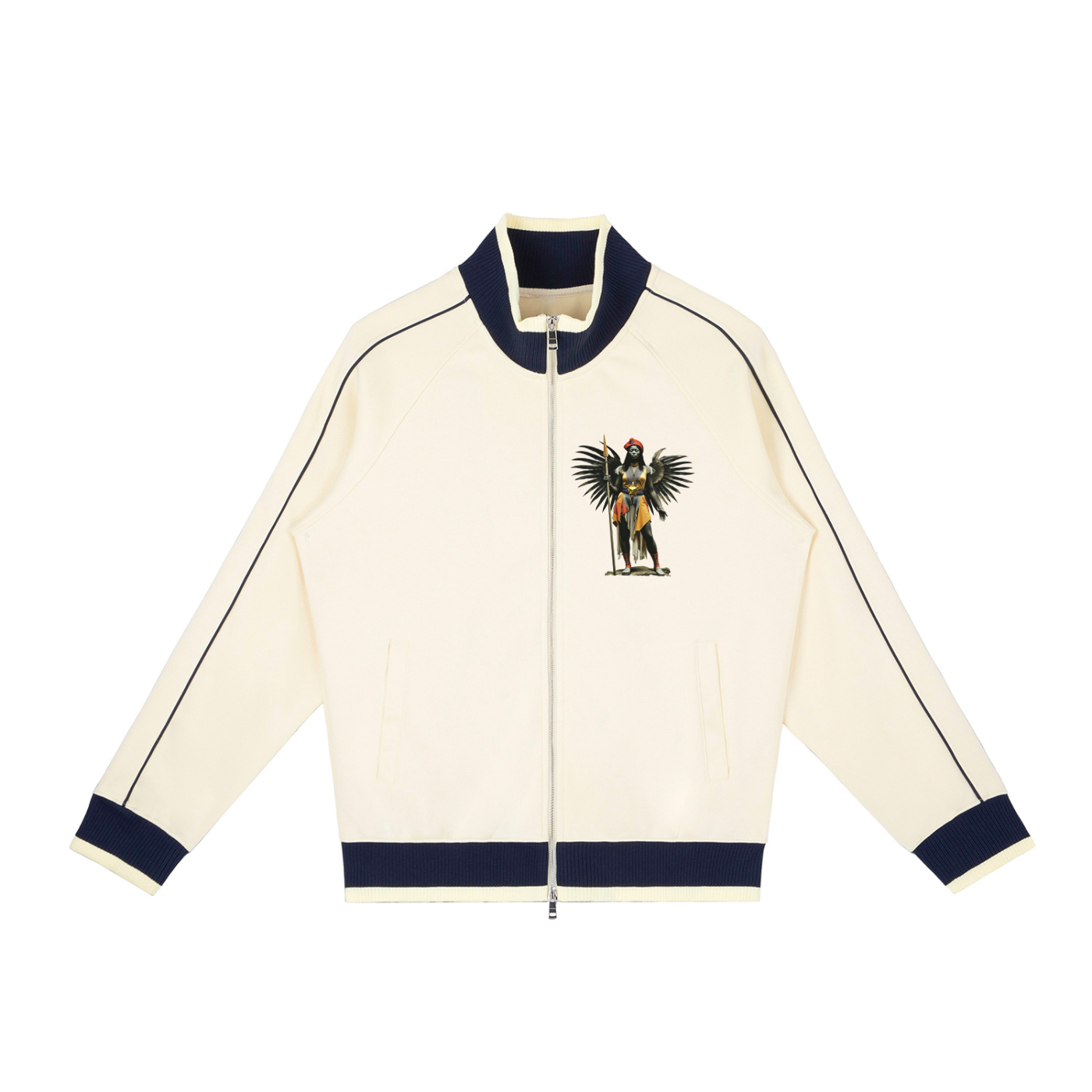 AmaruKhan Hebrews Color Block Raglan Sleeve Zip Track Jacket