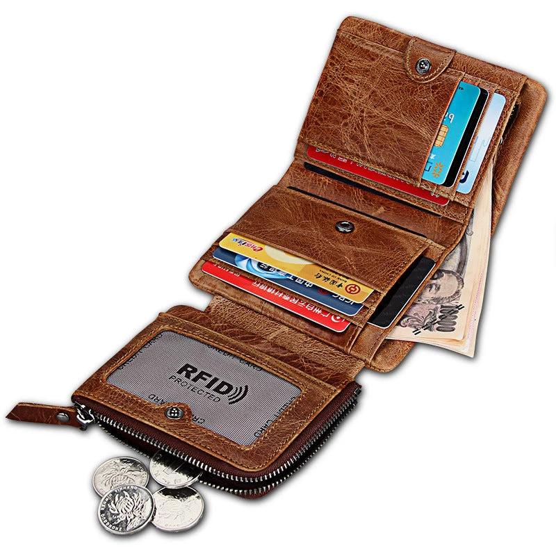 Retro Leather Wallet For Men Multiple Card Slots