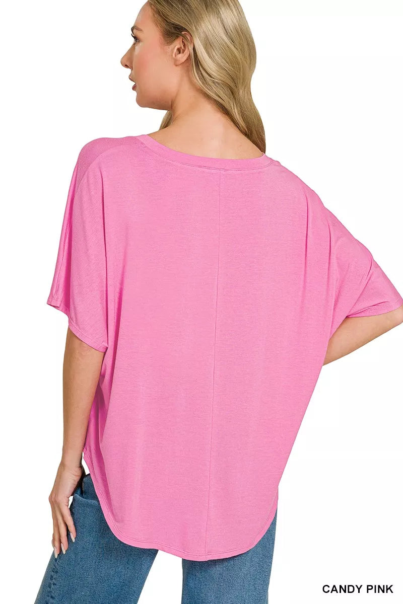 Zenana Oversized V-Neck Top & Pants Set
