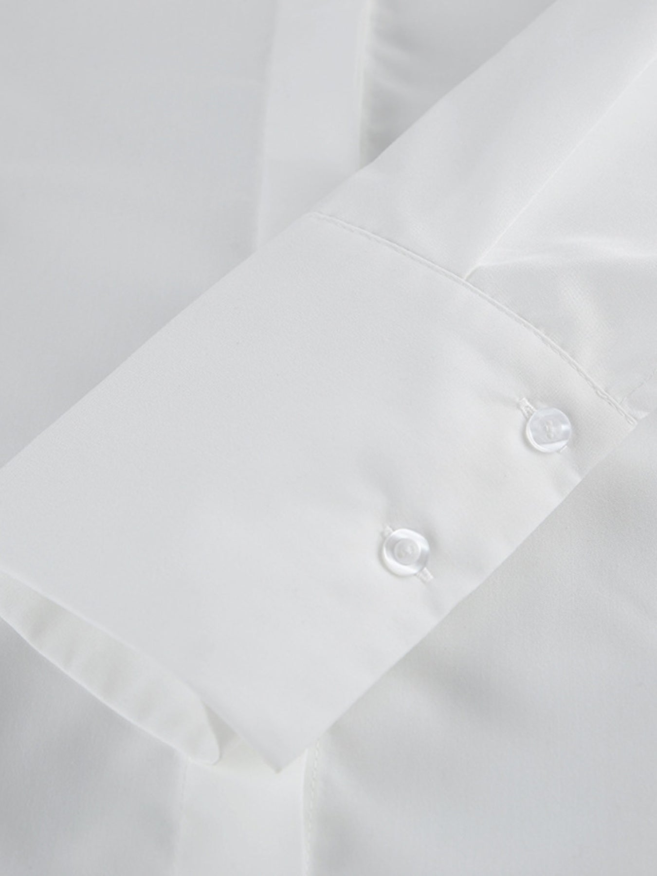 White Side Lace Up Button Up Shirt