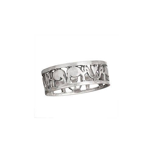 For the Love of Elephants Sterling Silver Ring - 6
