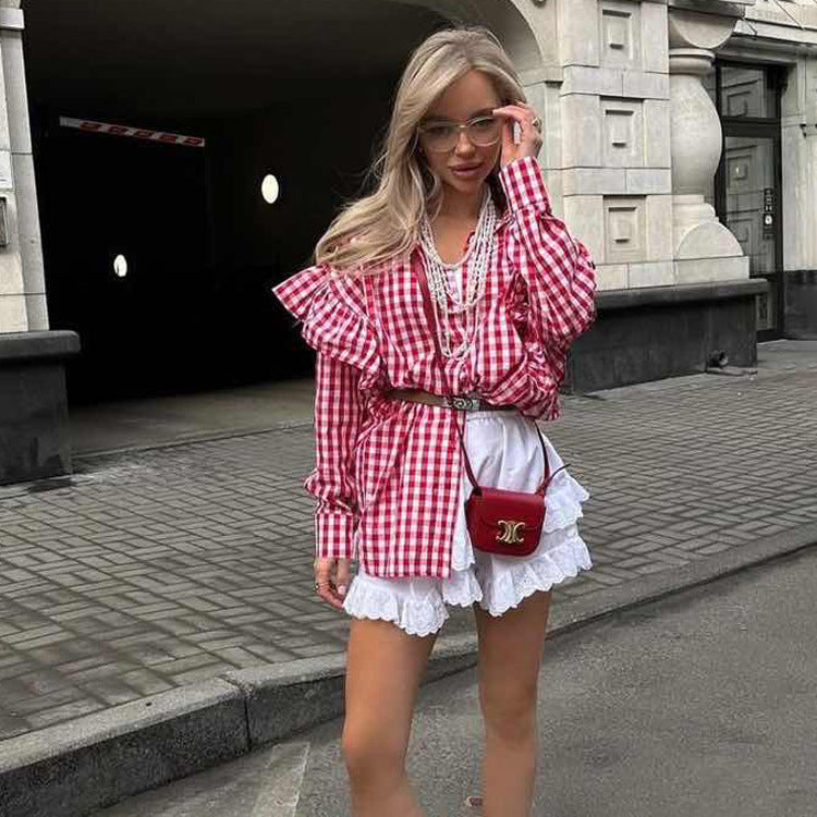 Personality New Cotton Plaid Women's Shirt See size chart under “more details”