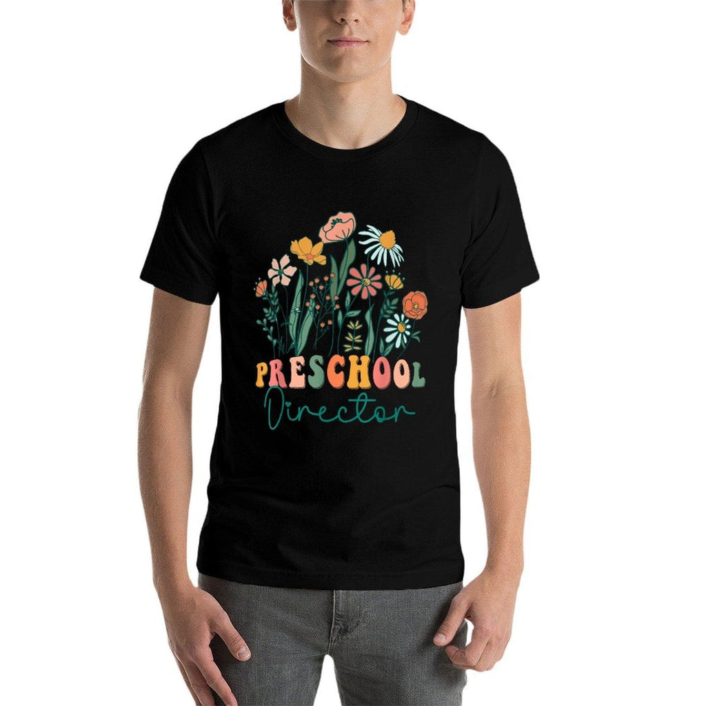 Groovy Wildflower Preschool Directors  Rolled Sleeves T-Shirt