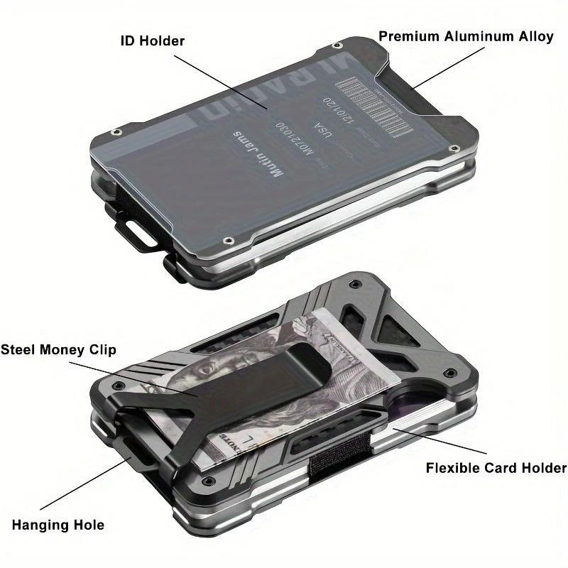Card Holder Airtag Men's Tracker Case Carbon Fiber Credit Card Clip Wallet