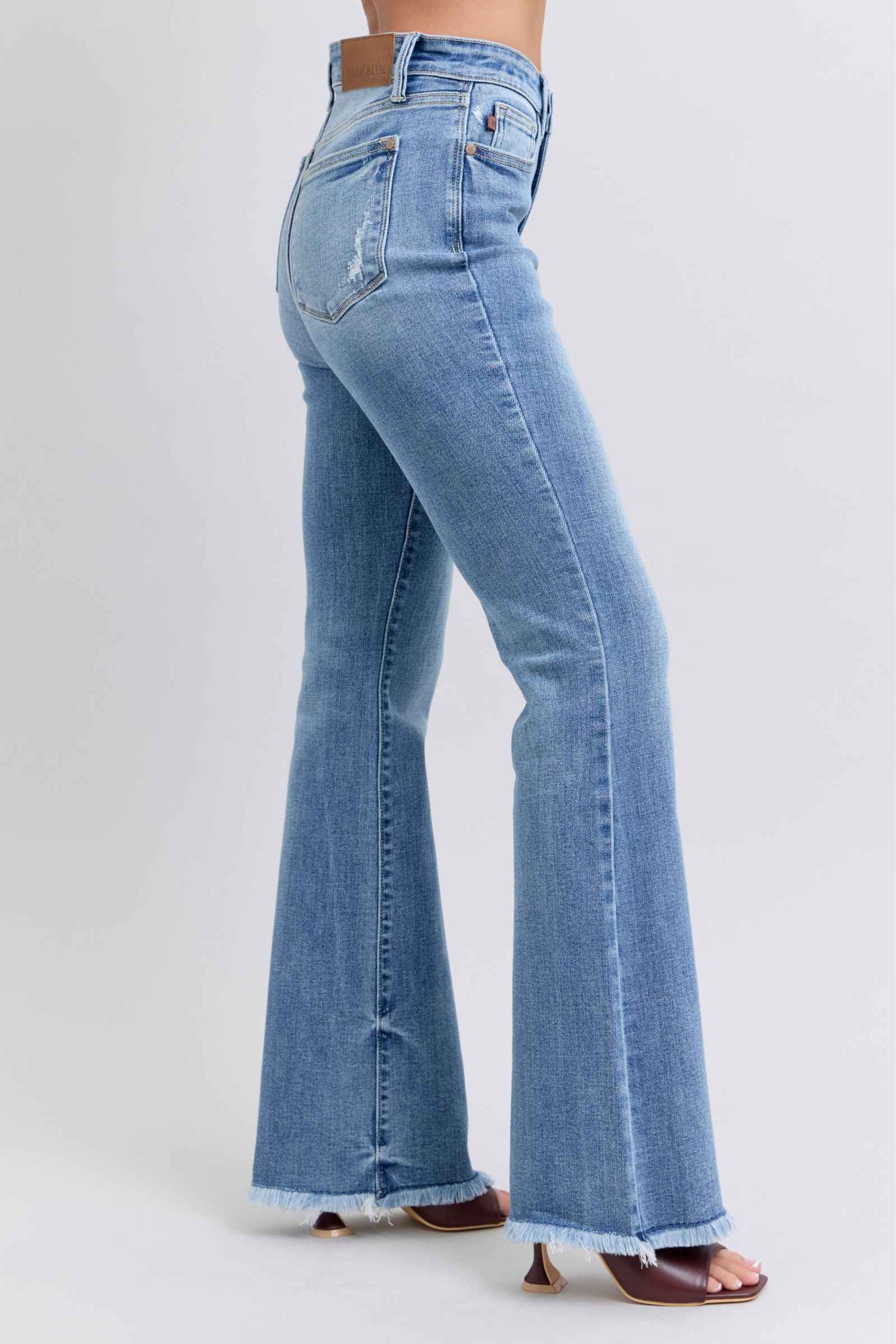Judy Blue High Rise Bootcut Jeans - Raw Hem