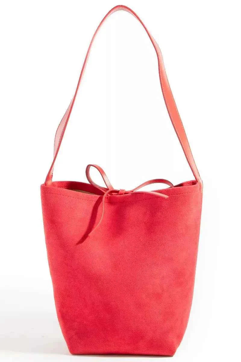 Fame Bucket Pouch Faux Suede Tote Bag Holiday Bag