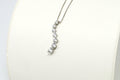 Vintage Seven Stone Simulated Diamond Swirl Sterling Silver Necklace 18"