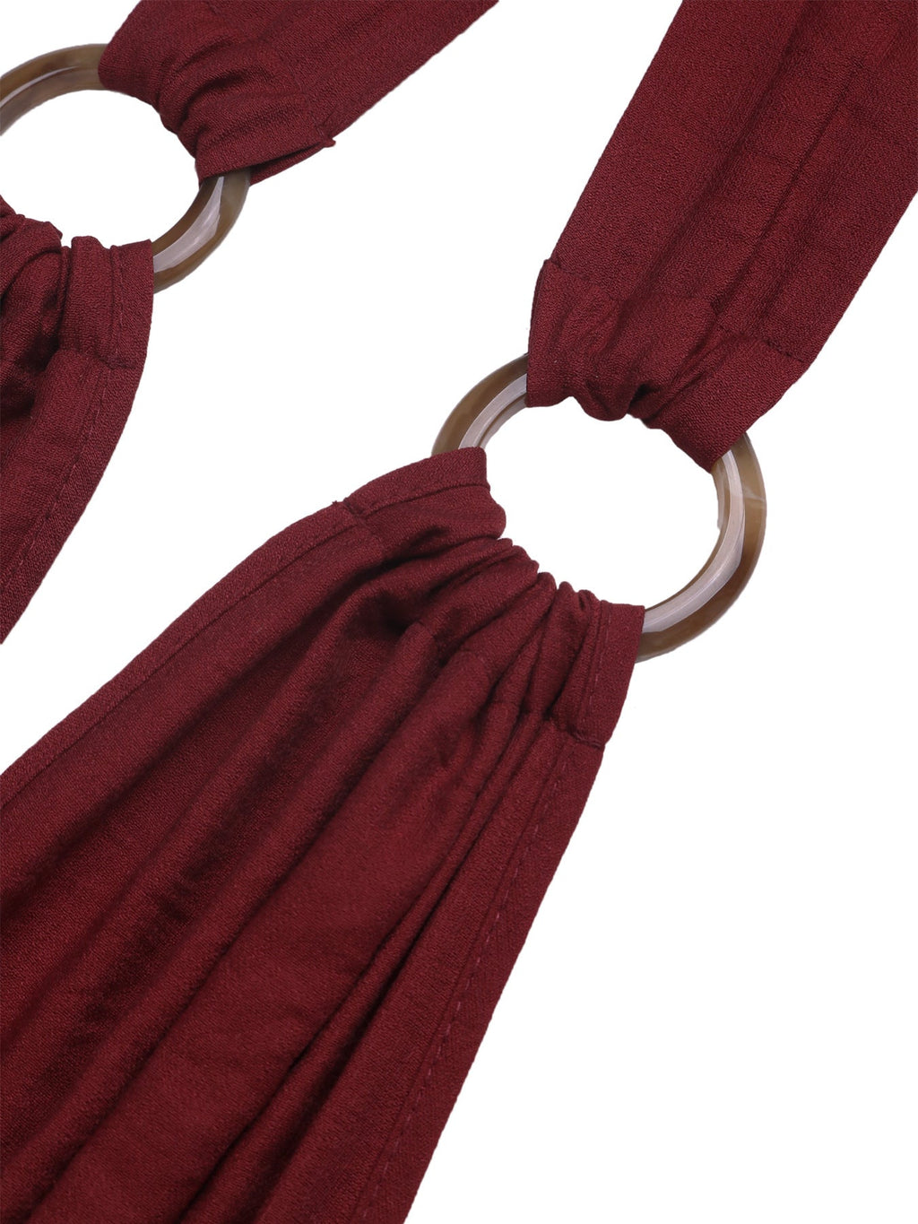 Women's Deep Red V-Neck Sleeveless Wide Leg Crisscross Jumpsuit