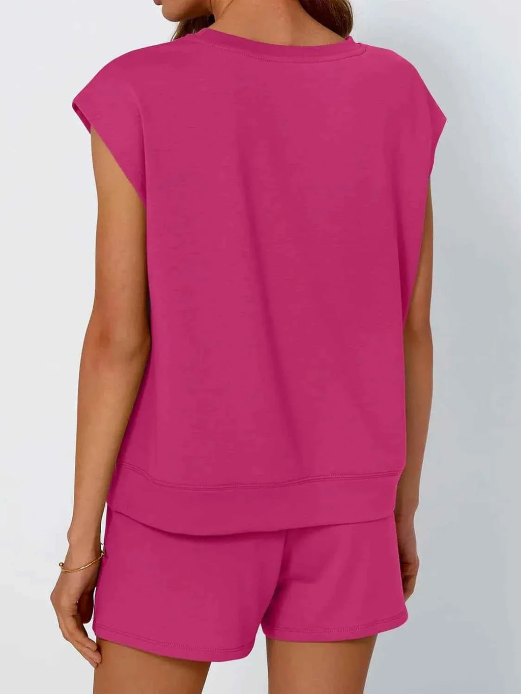 Round Neck Two-Piece Set - Drop Sleeve Design