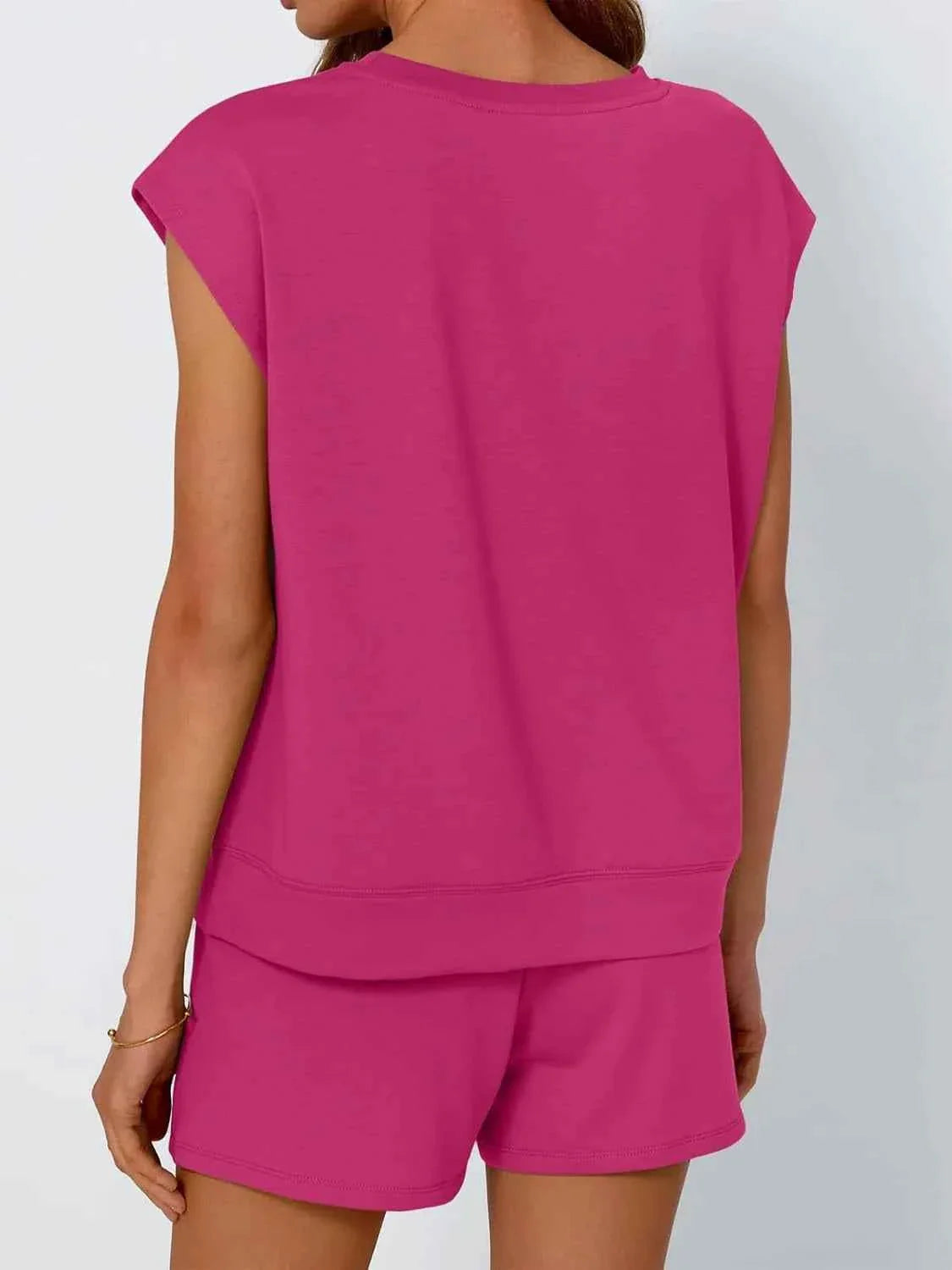 Round Neck Two-Piece Set - Drop Sleeve Design