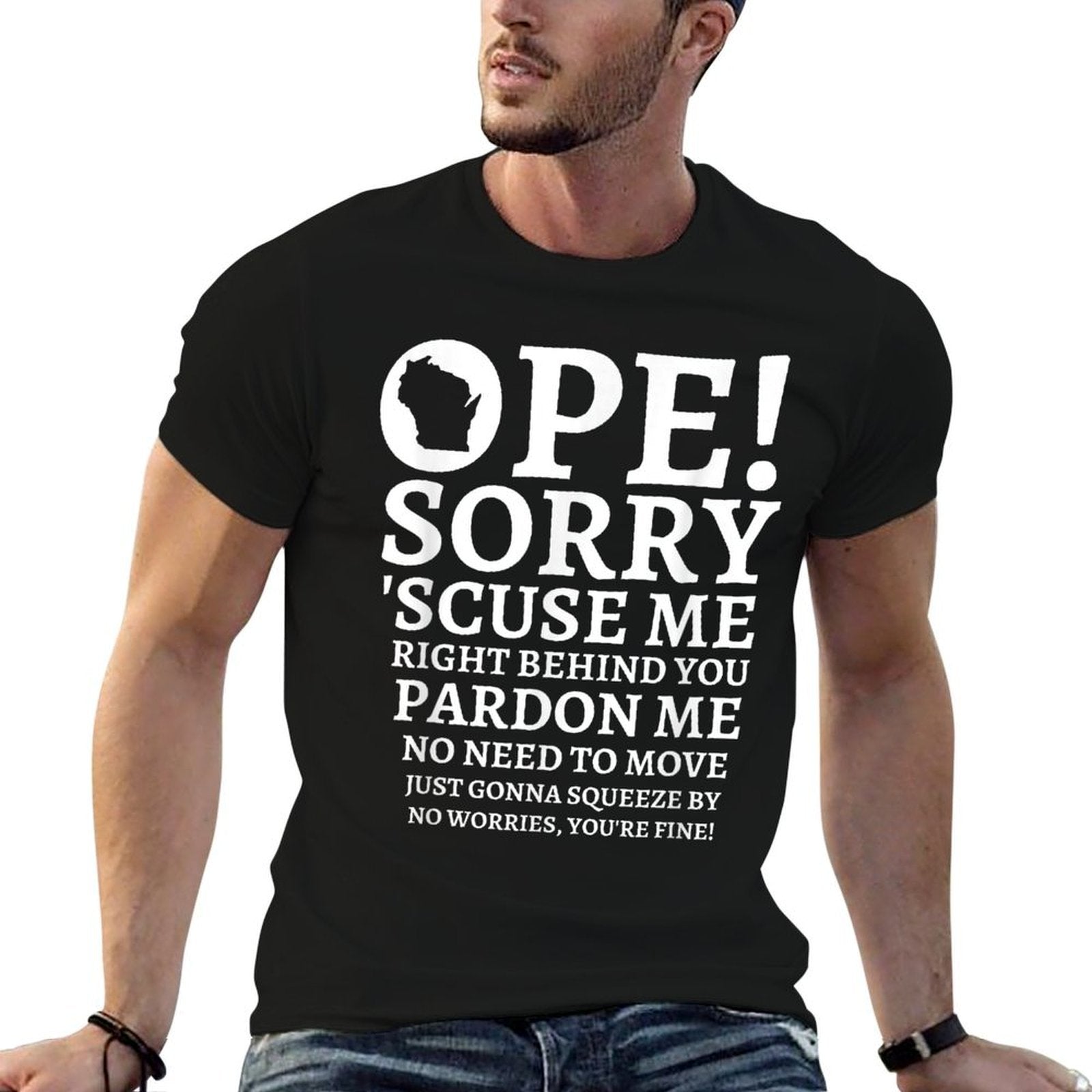 Funny Midwestern Wisconsin Native Ope Friendly State  Slim-fit Cut T-Shirt