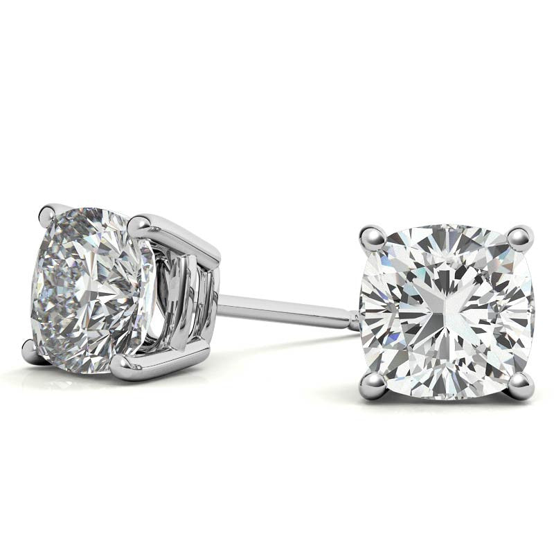 2.00 CTW Lab Created Moissanite Round Stud Earrings in Sterling Silver