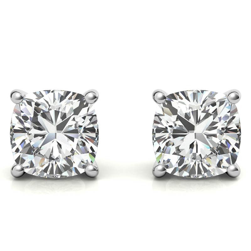 2.00 CTW Lab Created Moissanite Round Stud Earrings in Sterling Silver
