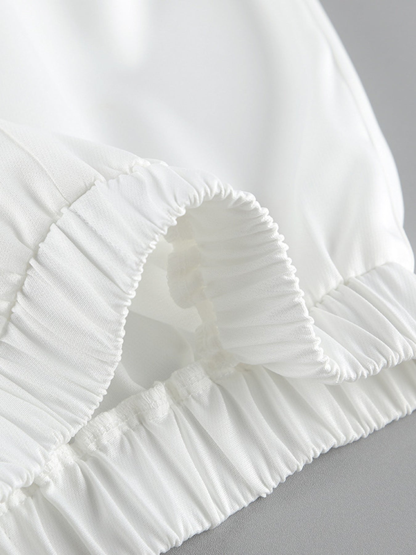 White V-Neck Two-Piece Set | Button Top & A-Line Skirt