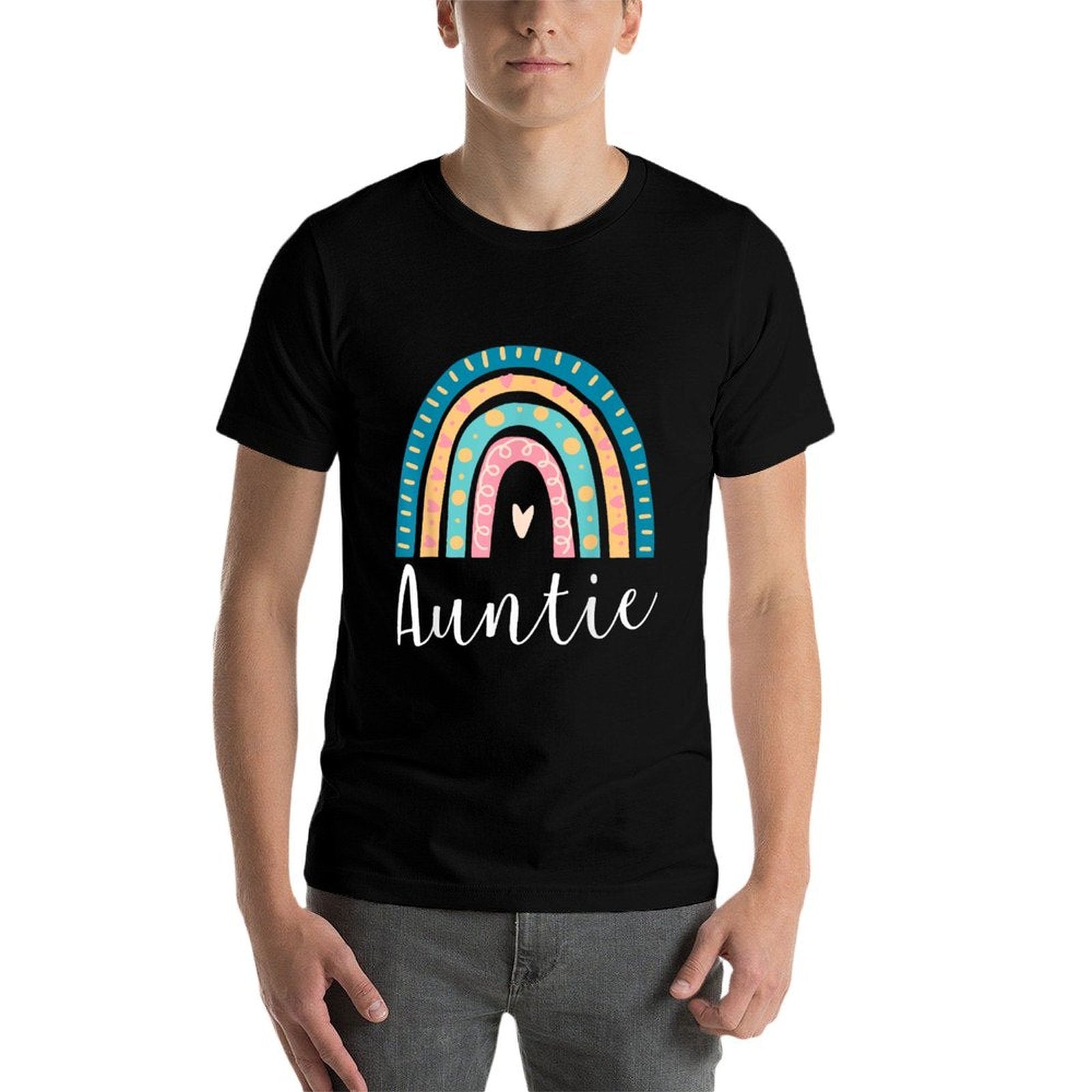 Auntie Rainbow Gifts Family Matching Birthday  Trendy Pattern T-Shirt