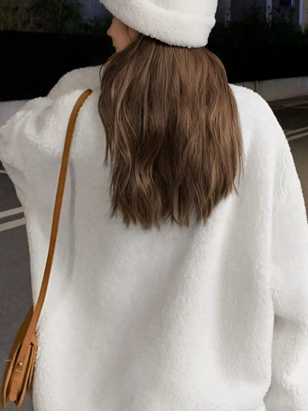 Women's Sherpa Fleece Zip Up Jacket Oversized Winter Outerwear