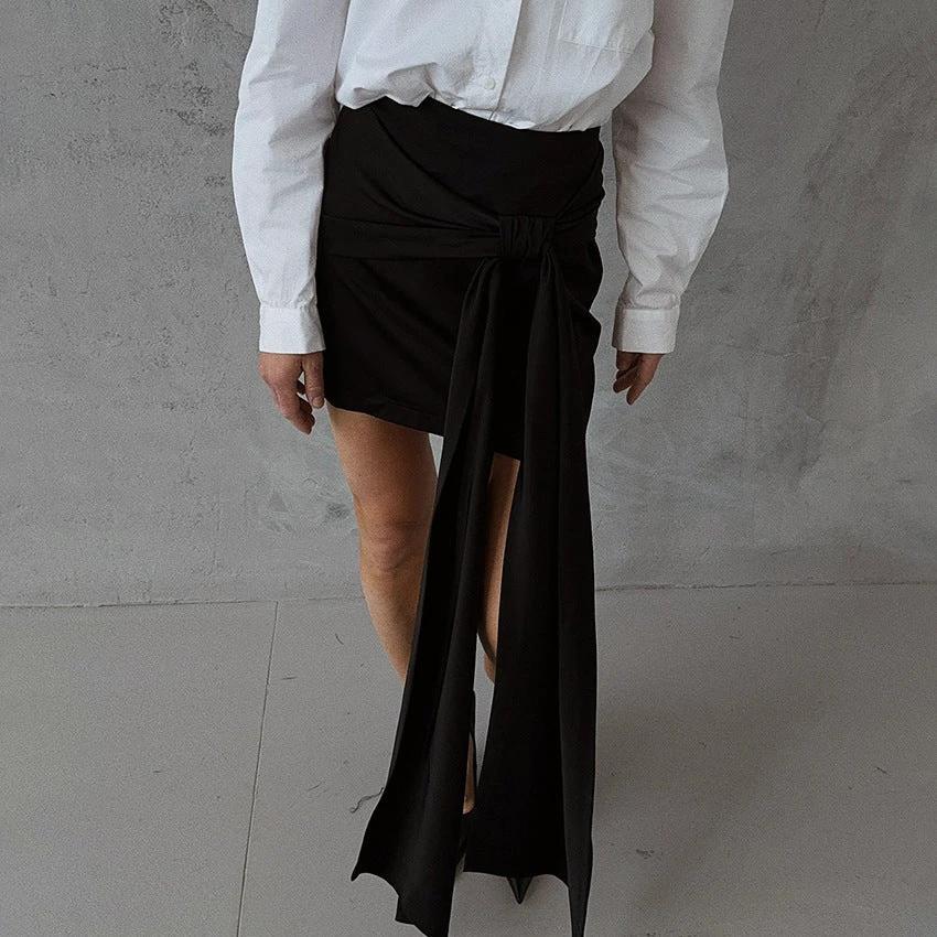 Women's Solid Color Loose Fashion Short Satin Skirt