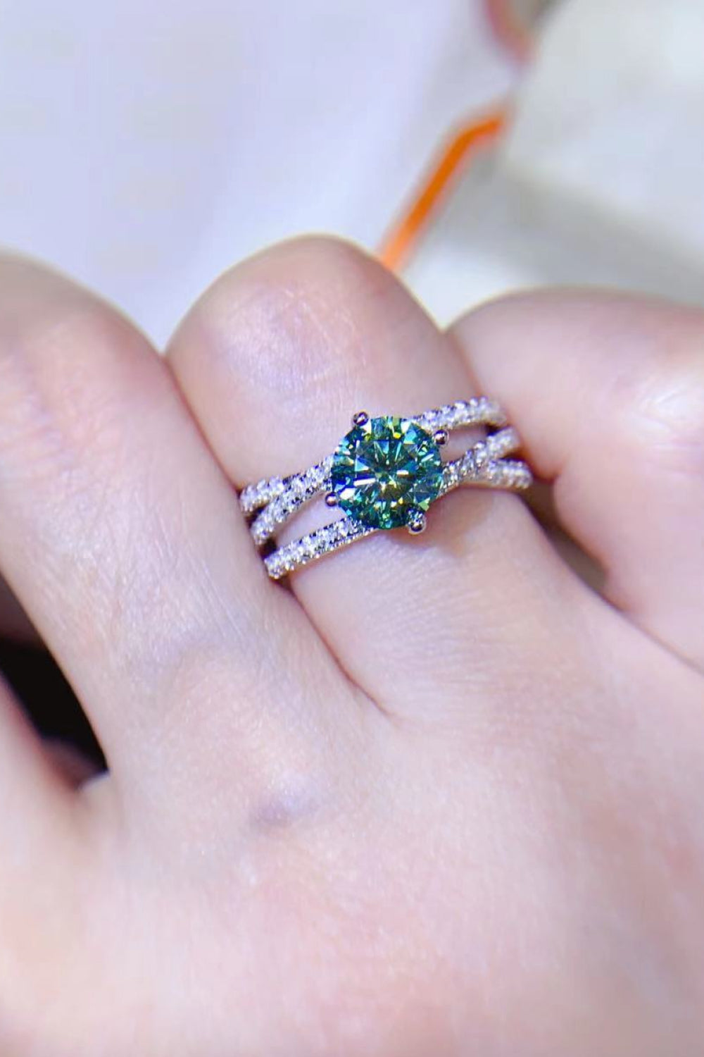 1 Carat Sparkala™ Contrast Platinum Over Pure Sterling Silver Ring