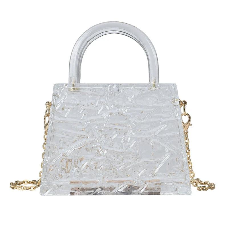 Super Mini Transparent Chain Small hand Bag Lipstick Bag Headphone Bag Women