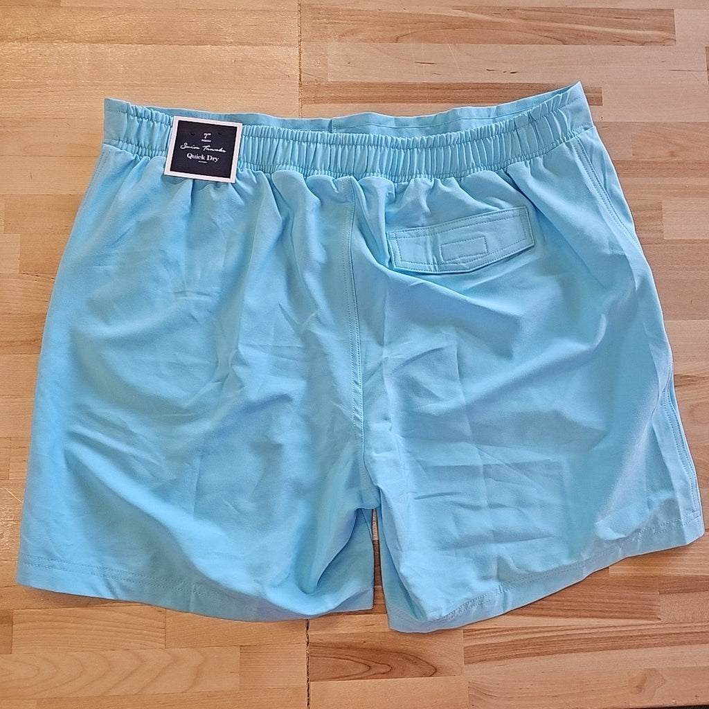 Club Room Size L Blue MENS 7" Inseam Swim Trunks NWT
