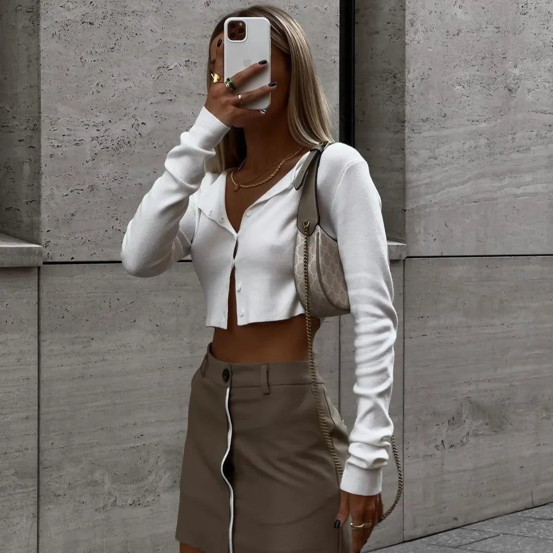 Edna White Knitted Cardigan