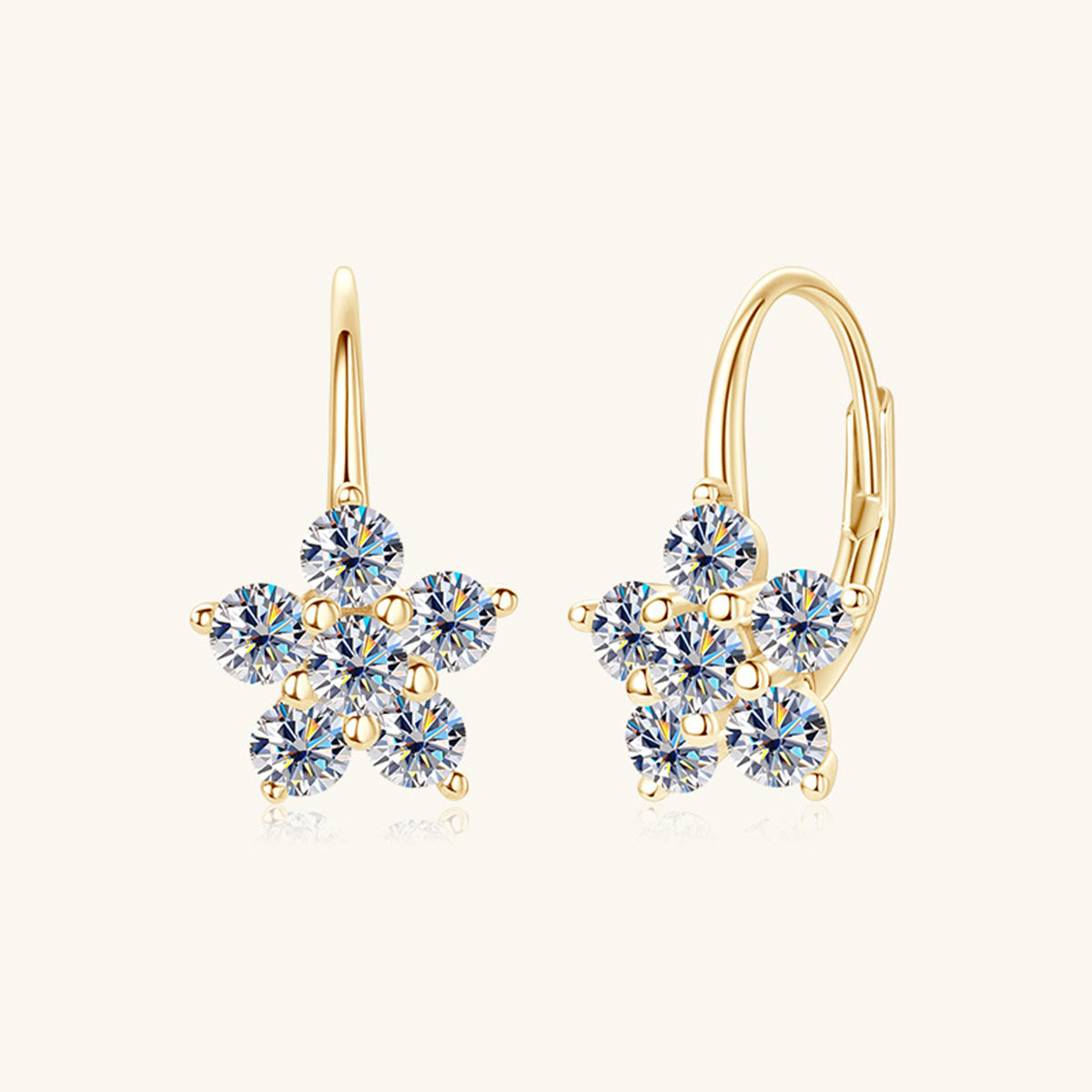 1.2 Carat Pure Sterling Silver Sparkala™ Flower Huggie Earrings