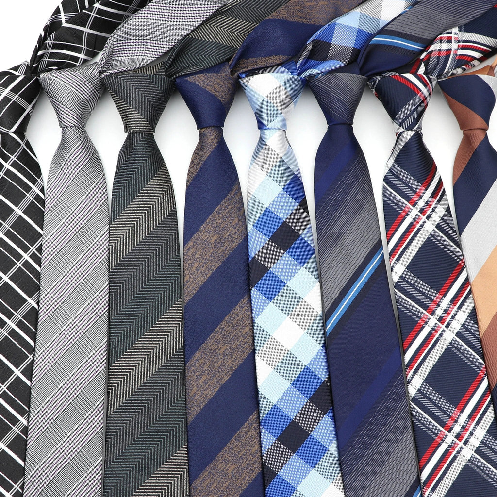 Men's 6cm Casual Ties Skinny Tie Fashion Polyester Plaid