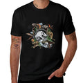 Jurassic World Rebirth Circle Logo Dinosaurs  Heathered Texture T-Shirt