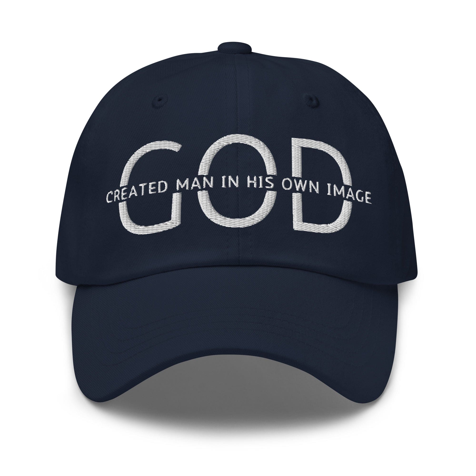 Embroidered Adjustable Baseball Cap - God Created Man in His Own Image - F/b