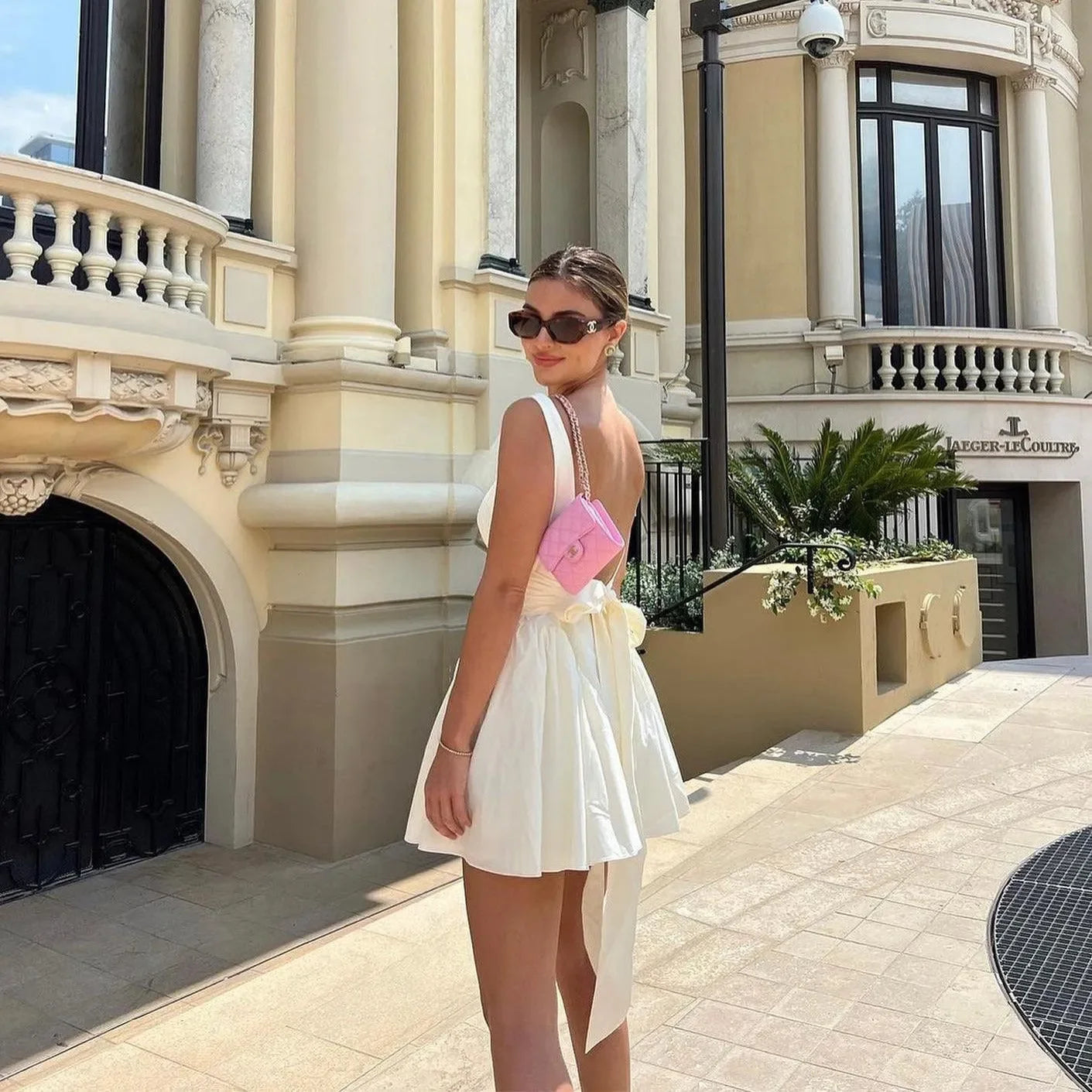 Enjoy The Love Ivory Bow-Accent Mini Dress