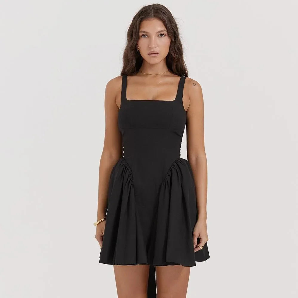 Enjoy The Love Black Bow-Detail Mini Dress