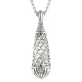 Enmesh White Crystal Drop Pendant Necklace Sterling Silver