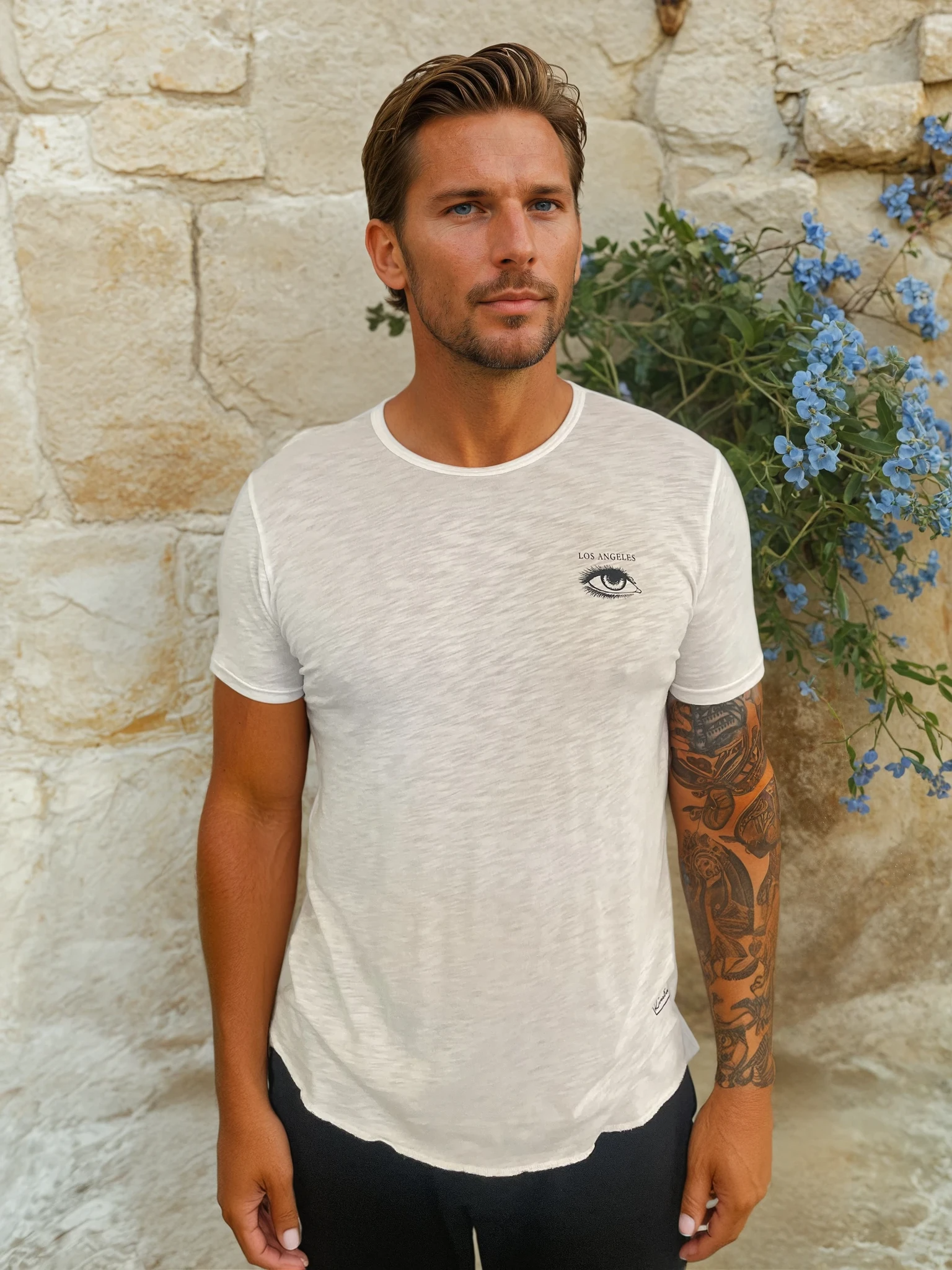 "Elevate Your Energy" on our 4 Corners Crew neck (White)