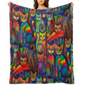 Rainbow Cats Acrylics Throw Blanket