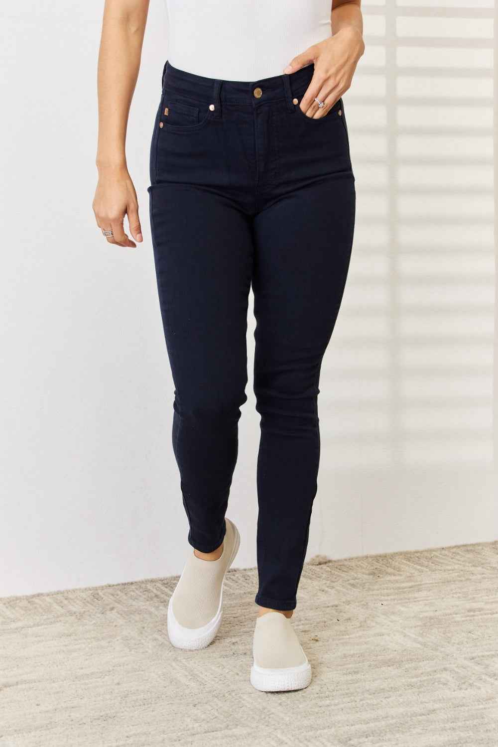Judy Blue Tummy Control Skinny Jeans - Garment Dyed