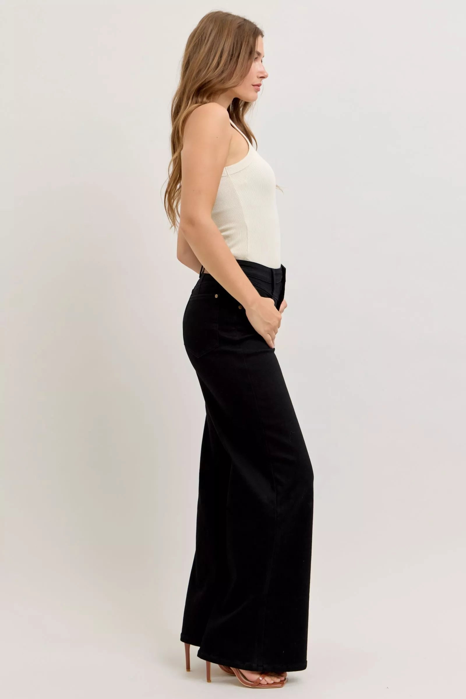 Judy Blue High Waisted Wide Leg Jeans For Women Flattering Fit Trendy Silhouette Versatile Wardrobe Essential