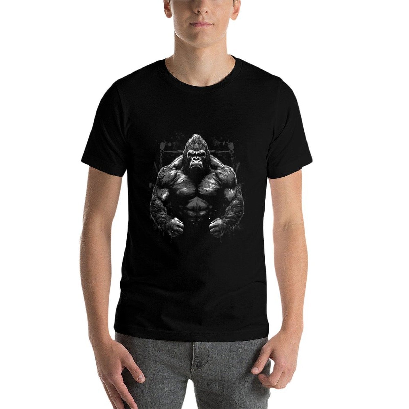 Gorilla Face Angry Growling Scary Silverback Gorilla  Moisture-wicking T-Shirt