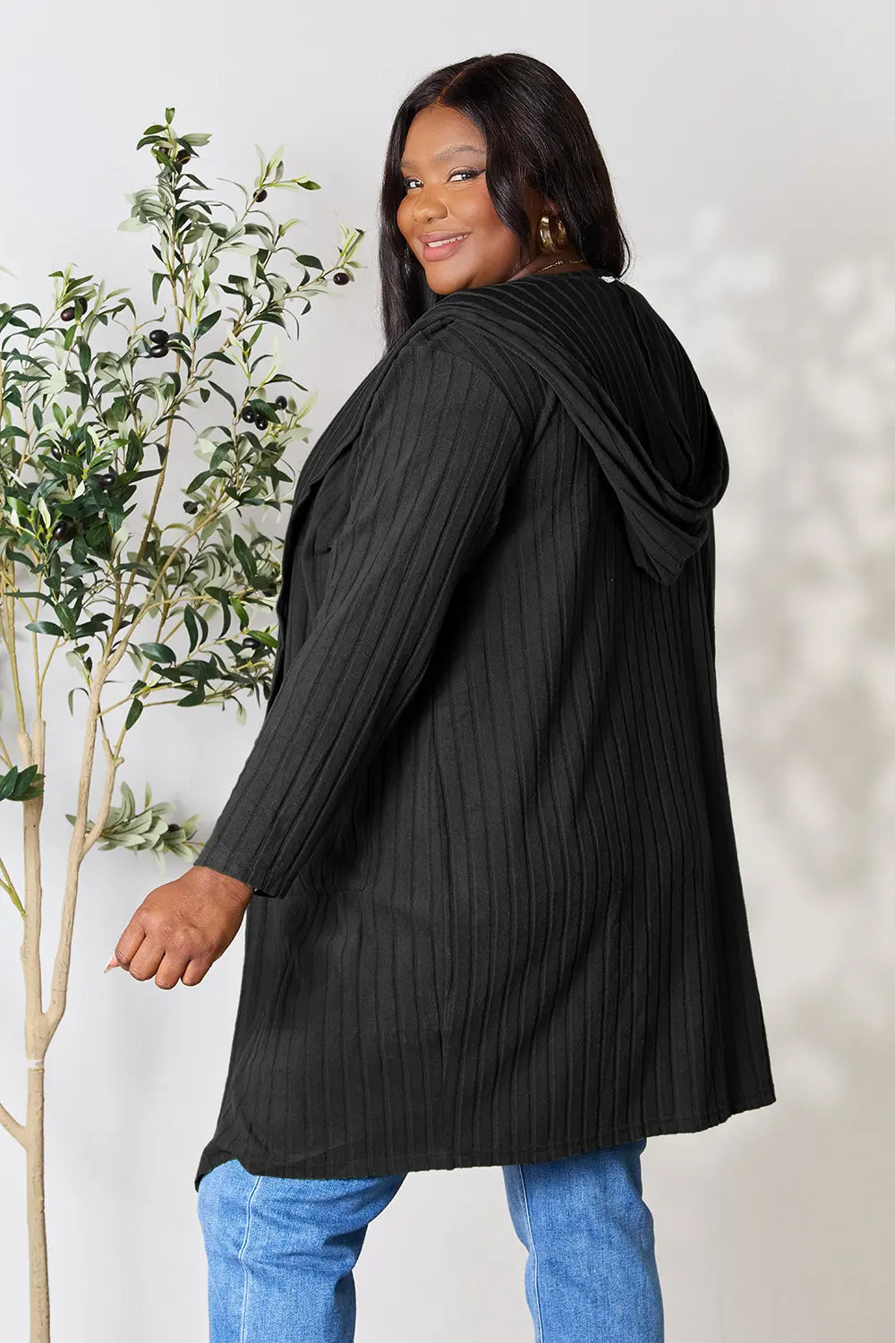 Basic Bae Full Size Hooded Cardigan
