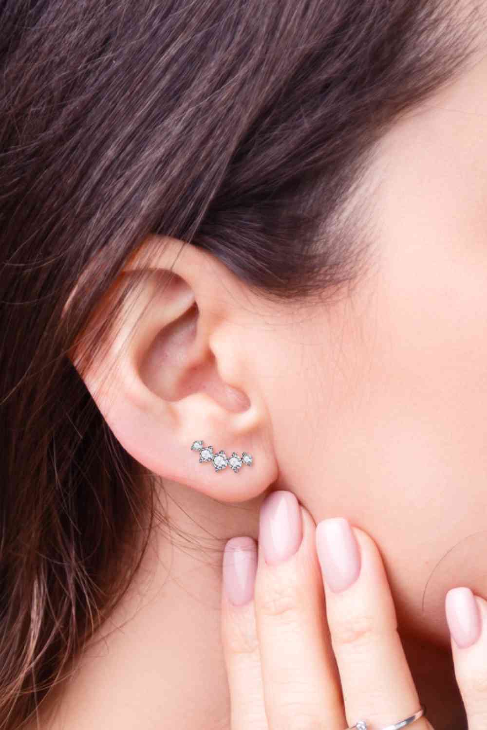 All You Need Moissanite Platinum-Plated Earrings – Elegant Minimalist Design See size chart under “more details”
